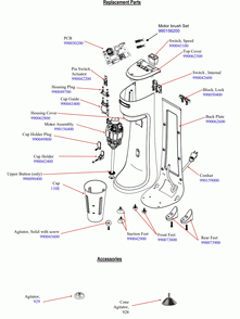 Diagram Diagram and Parts List for HMD200-BZ220  Hamilton Beach Drink Mixer